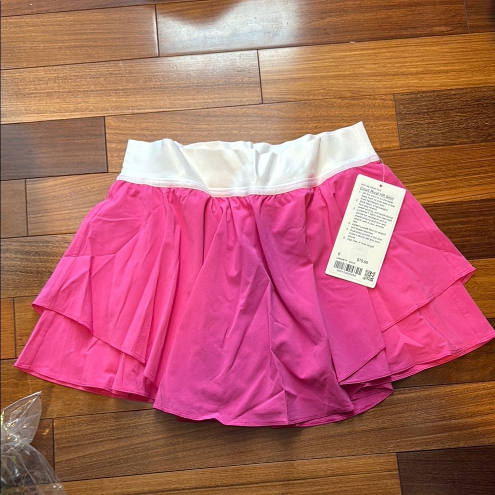 Pink and White Women's Skirt